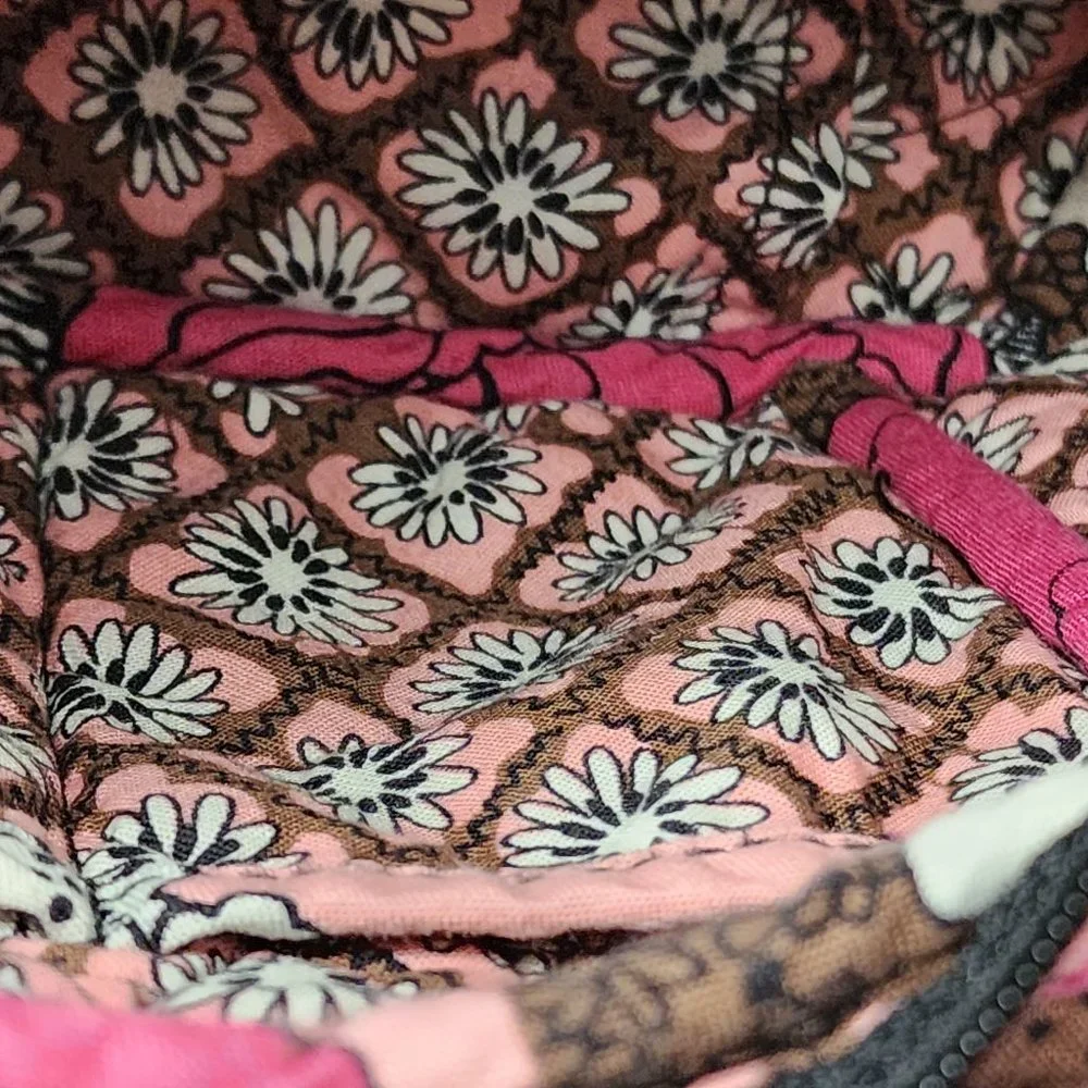 Floral Pink Brown & White Vera Bradley Bag - Picture 8 of 8